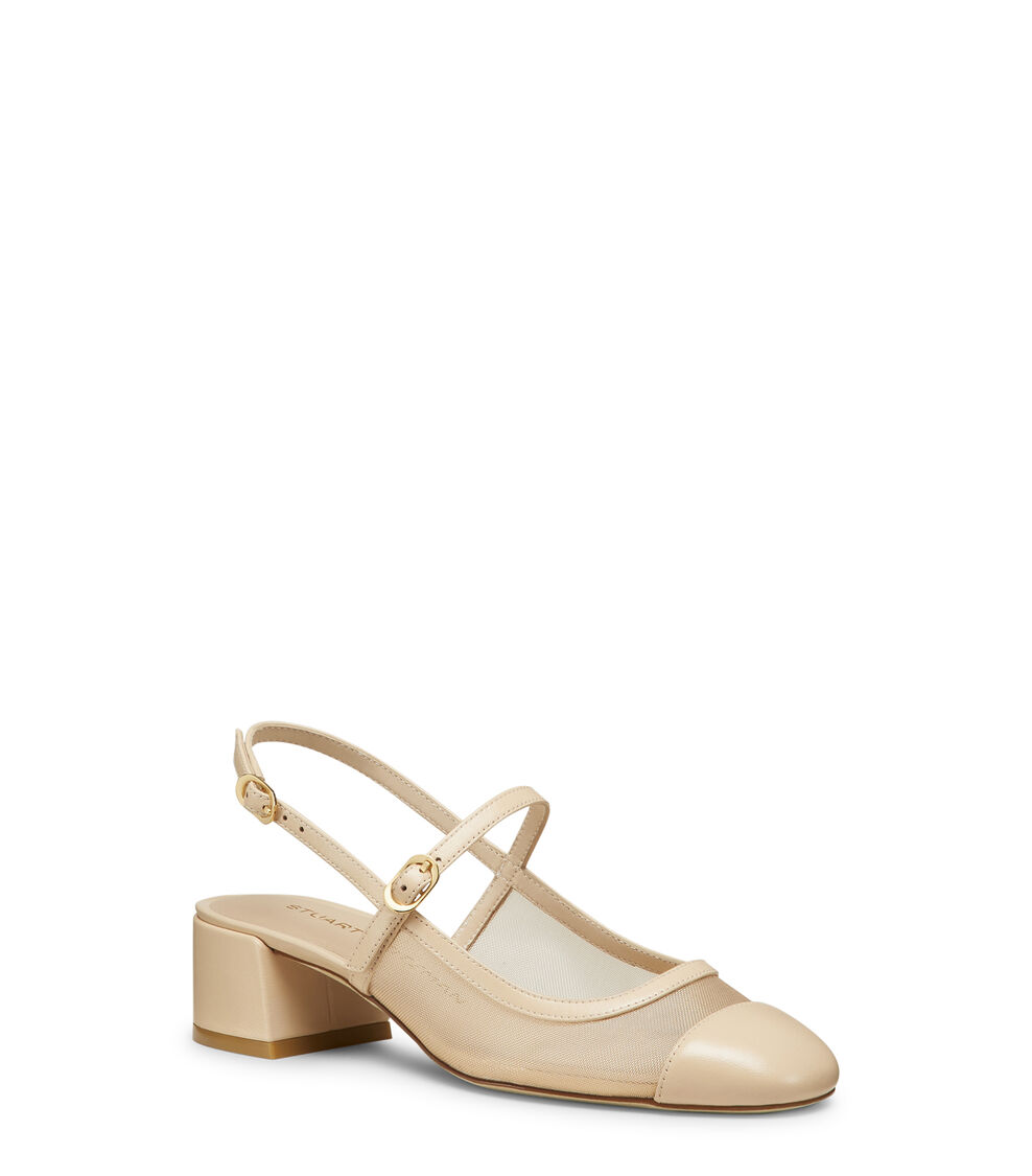 Stuart Weitzman MAEVE MARY JANE SLINGBACK Stuart Weitzman MAEVE MARY JANE SLINGBACK BEIGE/BARELY BEIGE SK655MSPXWM