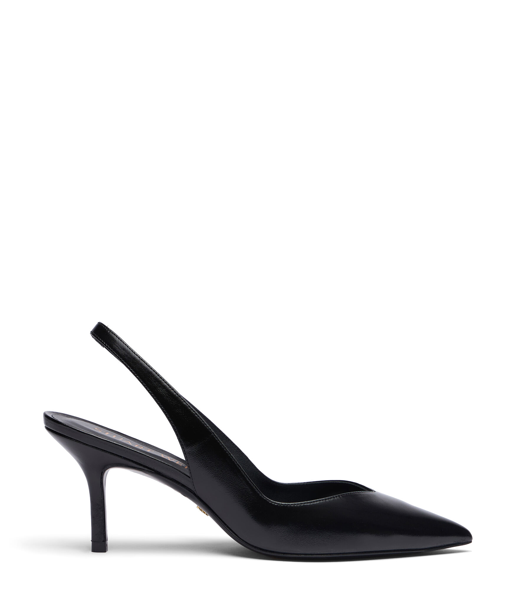 Black leather sale pumps womens