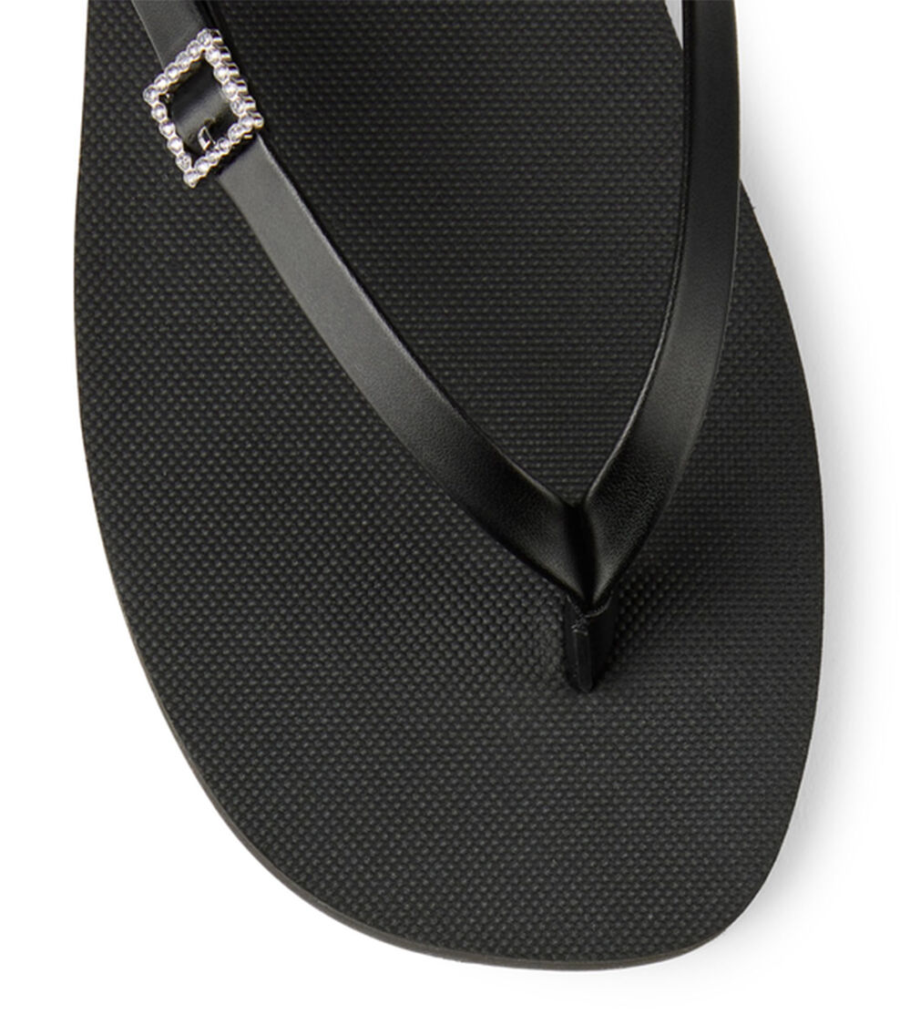 Stuart Weitzman SW CRYSTAL THONG FLATFORM SANDAL BLACK SB565EVPBLK