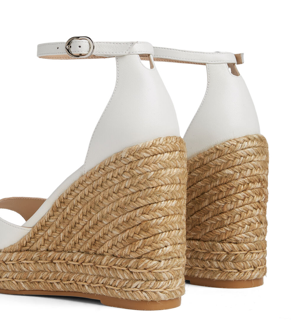 Stuart Weitzman NUDISTCURVE ESPADRILLE WEDGE WHITE SF614LARWHT