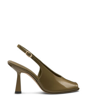 Escarpins Femme Stuart Weitzman - Talons Ouverts En Satin Noir - Pointure 10 US (M) - Occasion