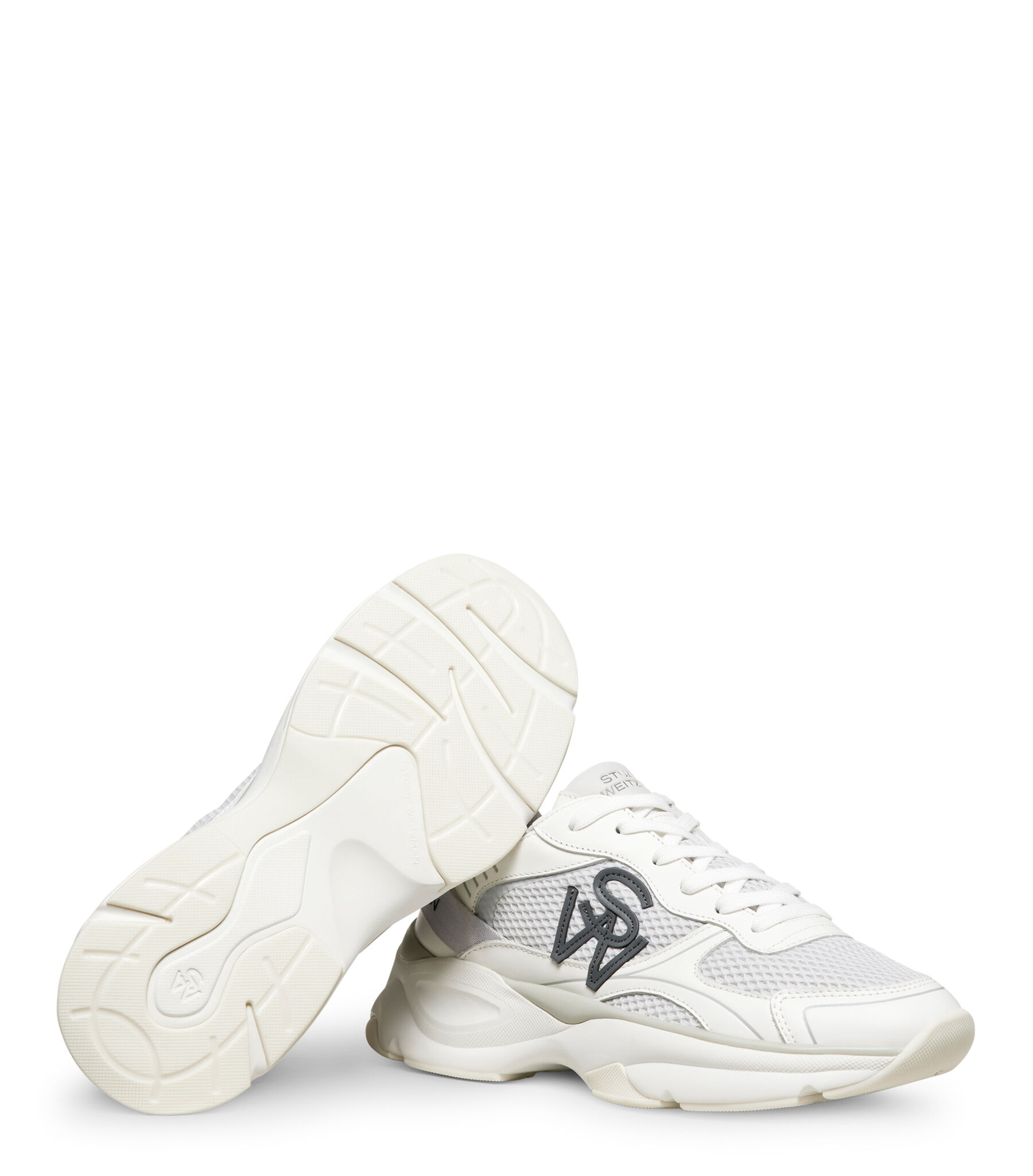 スニーカー STUART WEITZMAN Women Sneakers SH318SWTRAINERMSAGYWT Grey SW Leather Mesh Trainer | Stuart Weitzman