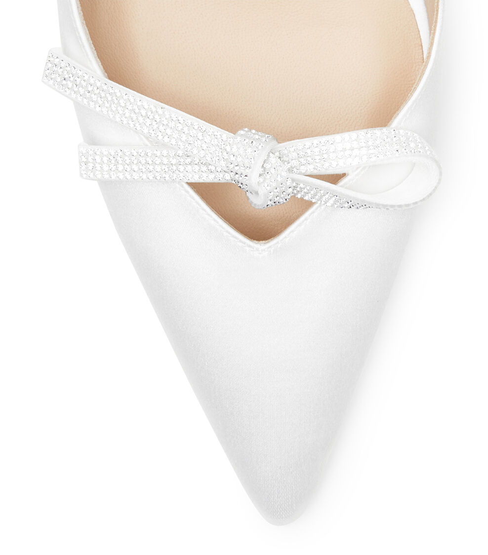 Stuart Weitzman SW BOW 75 SLINGBACK BIANCO SB595SANWHT