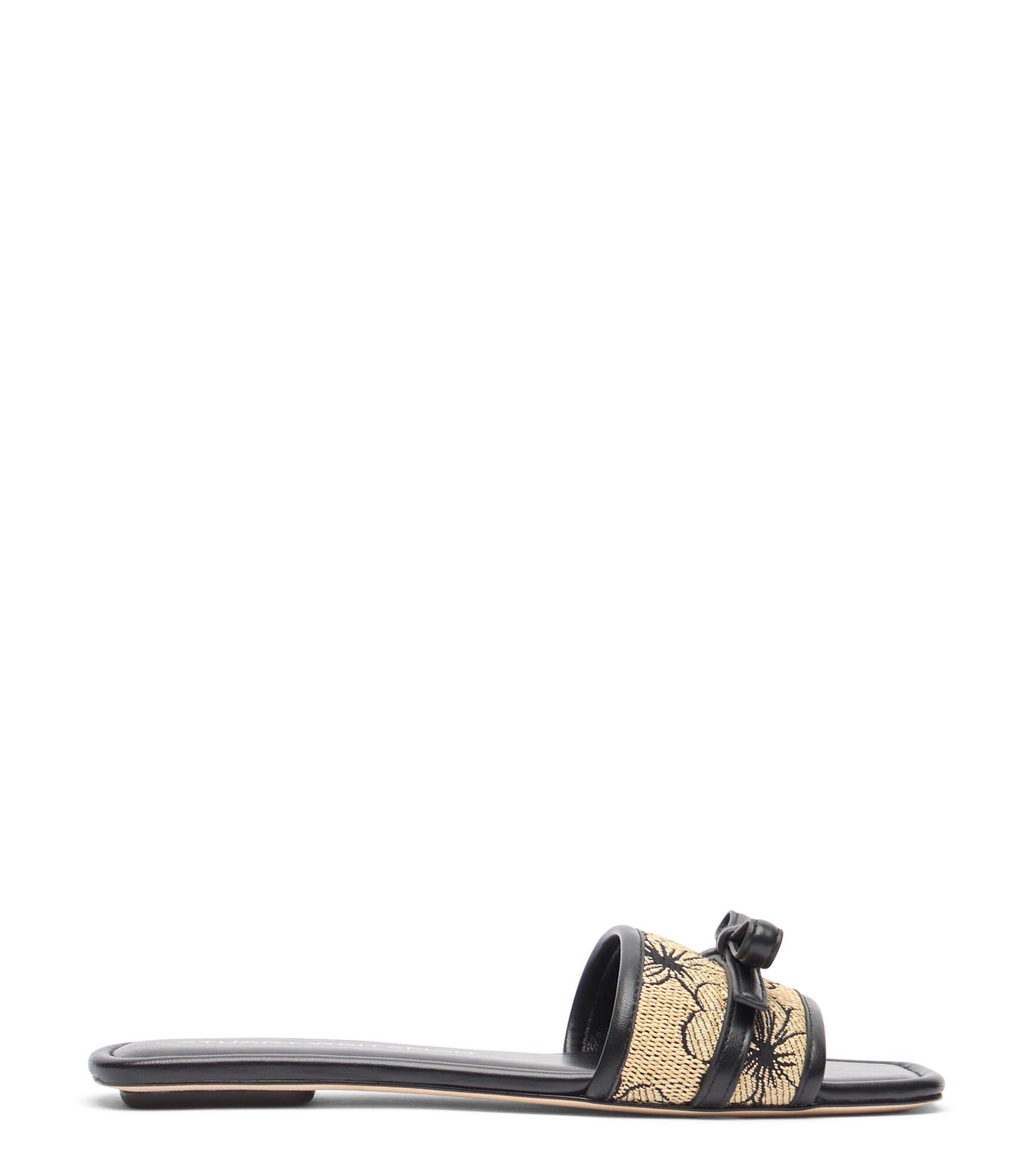 FELICITY SLIDE, SANDALES, //, LACQUERED NAPPA/JASMINE RAFFIA JACQUARD - Stuart Weitzman - Modalova
