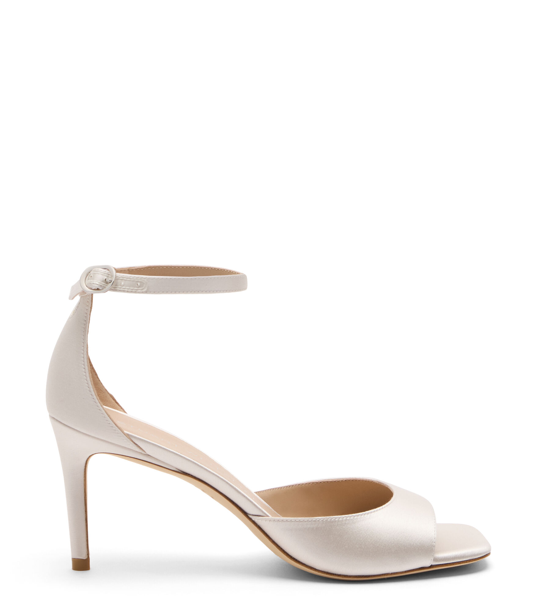 Stuart Weitzman, NUDISTIA 75 SANDAL, SANDALS, CREAM, SATIN