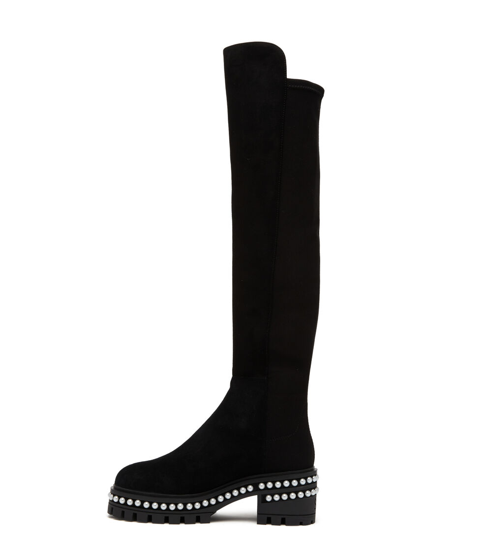 Stuart Weitzman 5050 SOHO PEARL BOOT BLACK SD310SRGBLK