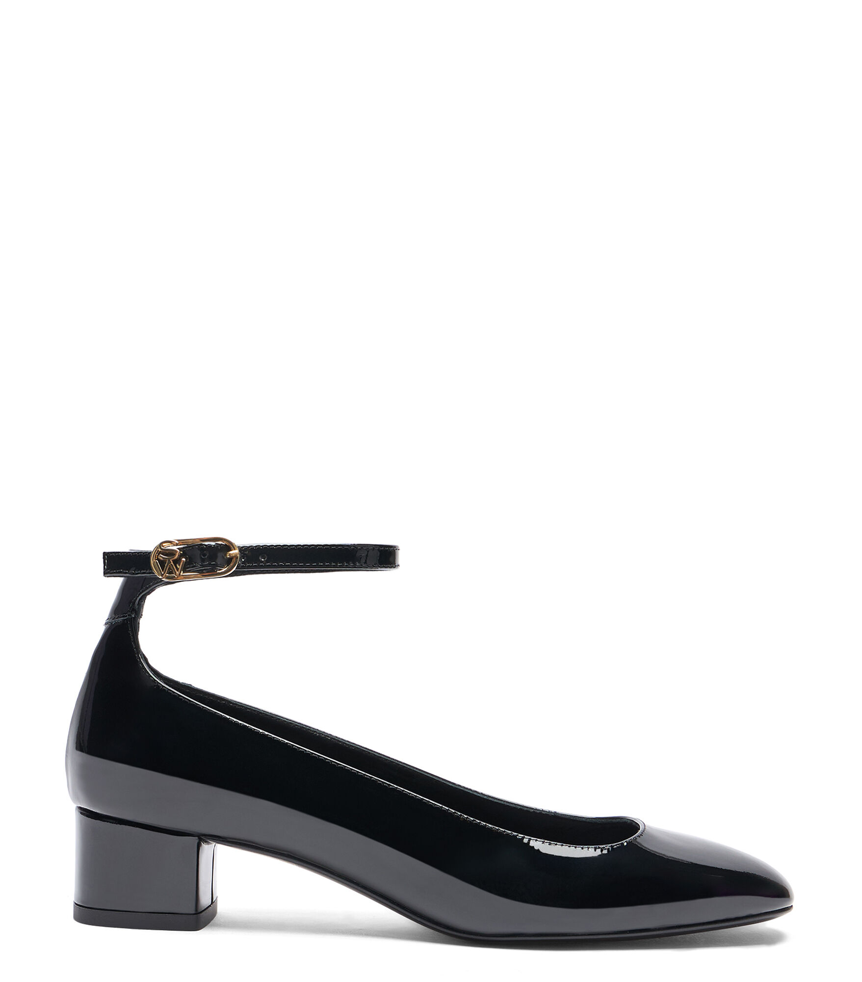 Black patent heels with ankle strap sales
