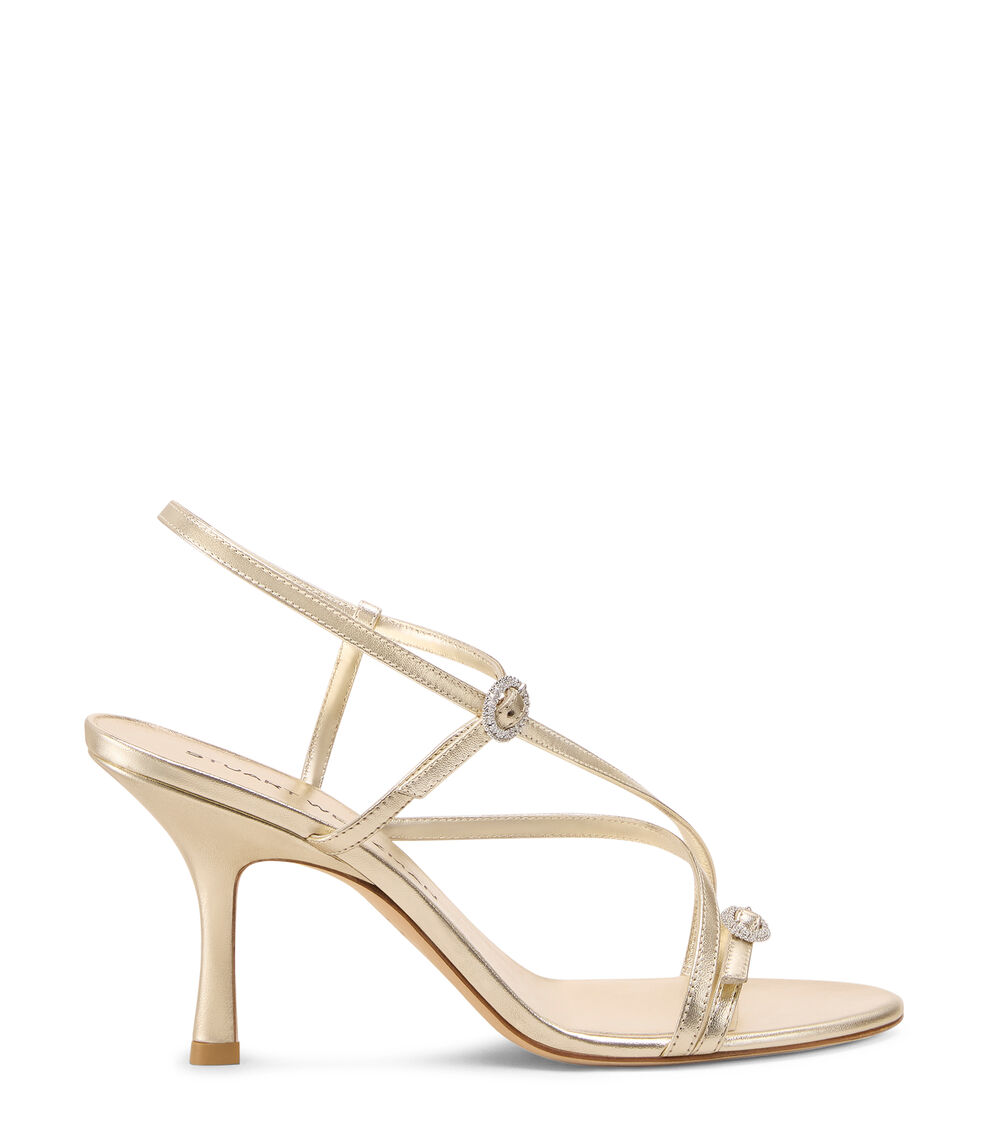 Stuart Weitzman KENSINGTON STRAPPY SANDAL 85 LIGHT GOLD SN108LIDLIO