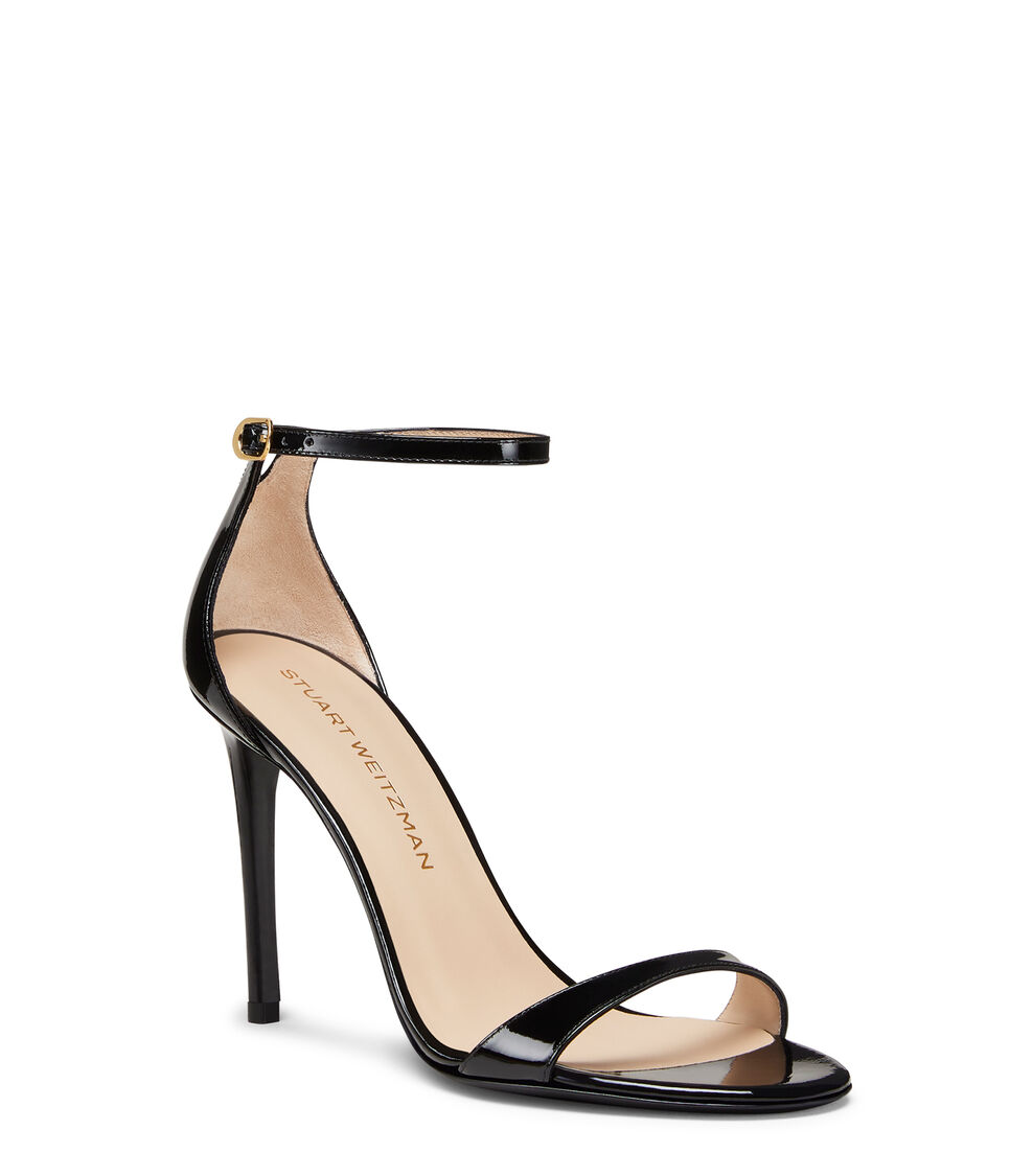 Stuart Weitzman NUDIST II 100 SANDAL BLACK SJ995PATBLK