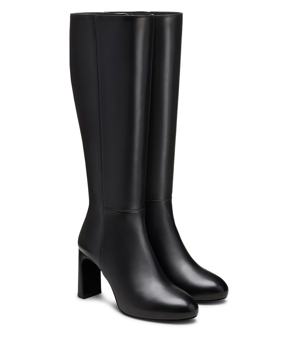 Stuart Weitzman BABETTE PLATFORM ZIP BOOT BLACK SN000DEKBLK