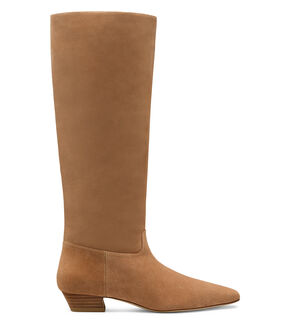 Bottines Stuart Weitzman 'Opendoor' Marron Daim - Pointure 39.5 US, Talon Haut, Fermeture Scratch, Occasion