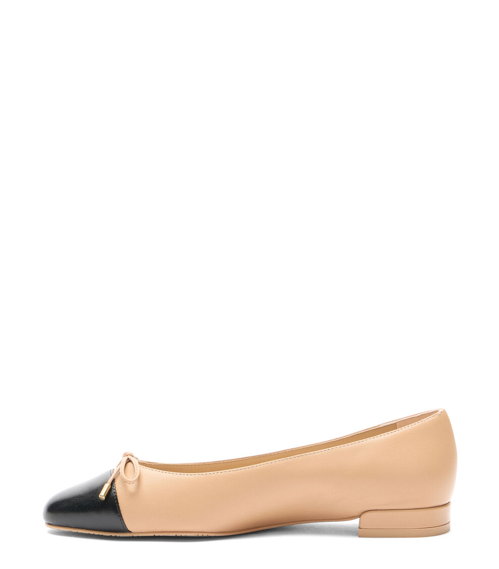 Stuart Weitzman SLEEK BOW FLAT Stuart Weitzman SLEEK BOW FLAT ADOBE/BLACK SJ598DRQQ5J
