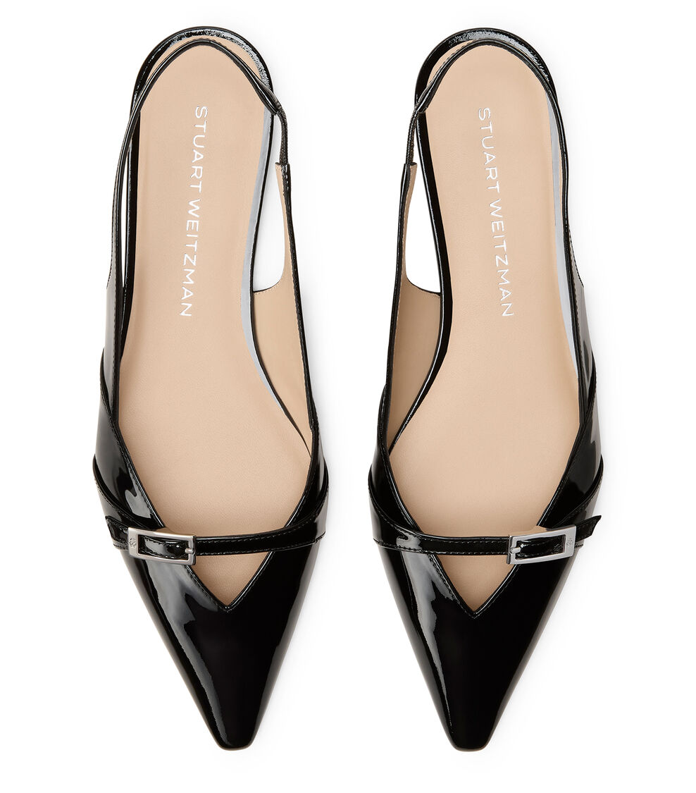 Stuart Weitzman GEORGIE SLINGBACK BLACK SM975PATBLK