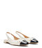 Stuart Weitzman SLEEK BOW SLINGBACK FLAT CREAM/BLACK SJ075SCPCRB
