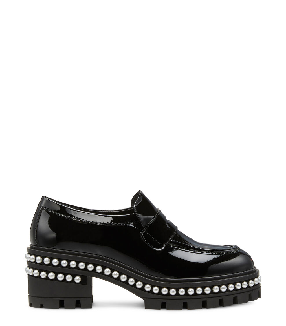 Stuart Weitzman SOHO PEARL LOAFER SCHWARZ SD566PATBLK