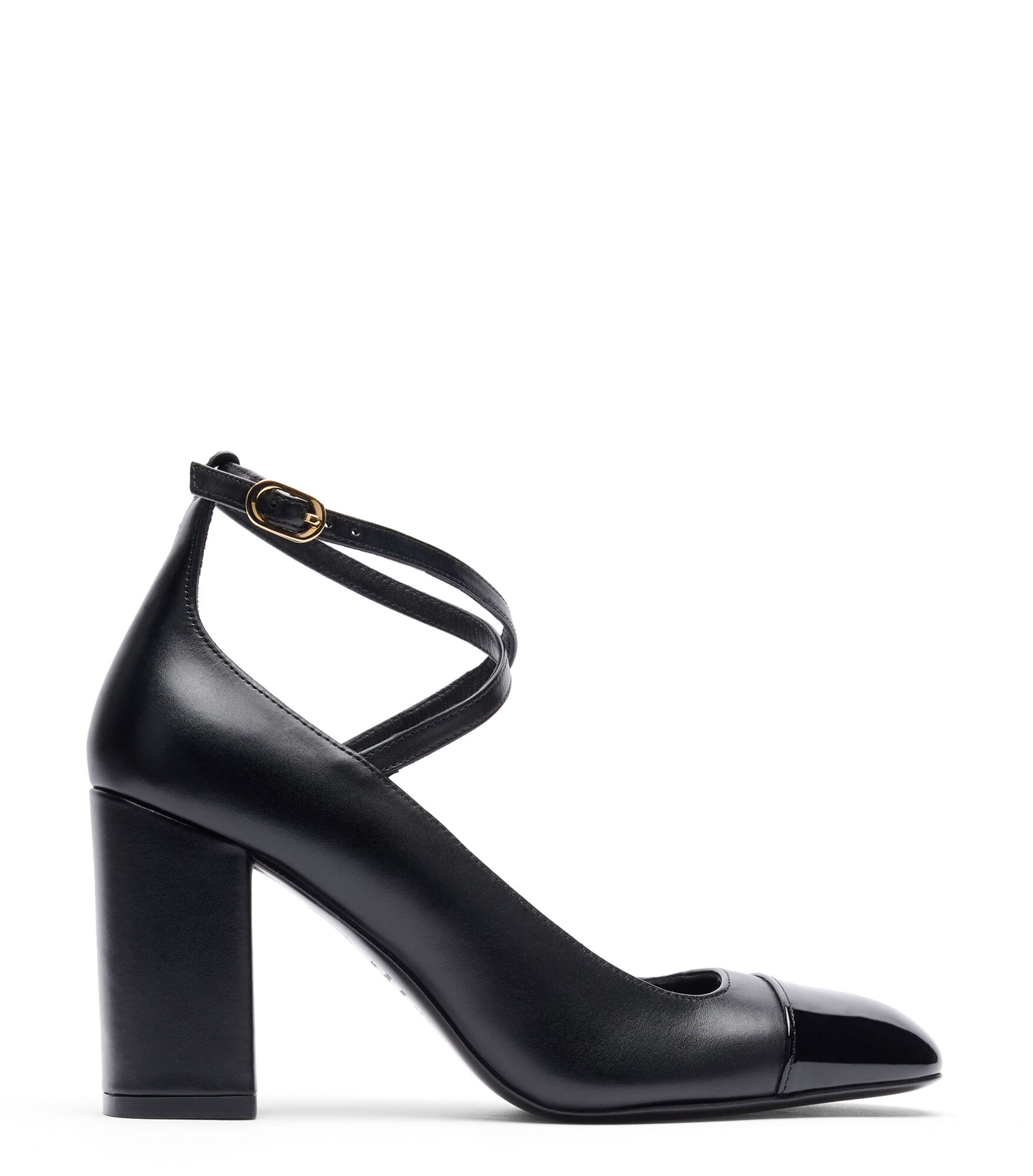 EDEN 85 STRAP PUMP, ESCARPINS, , CUIR DE VEAU LISSE/VERNIS - Stuart Weitzman - Modalova