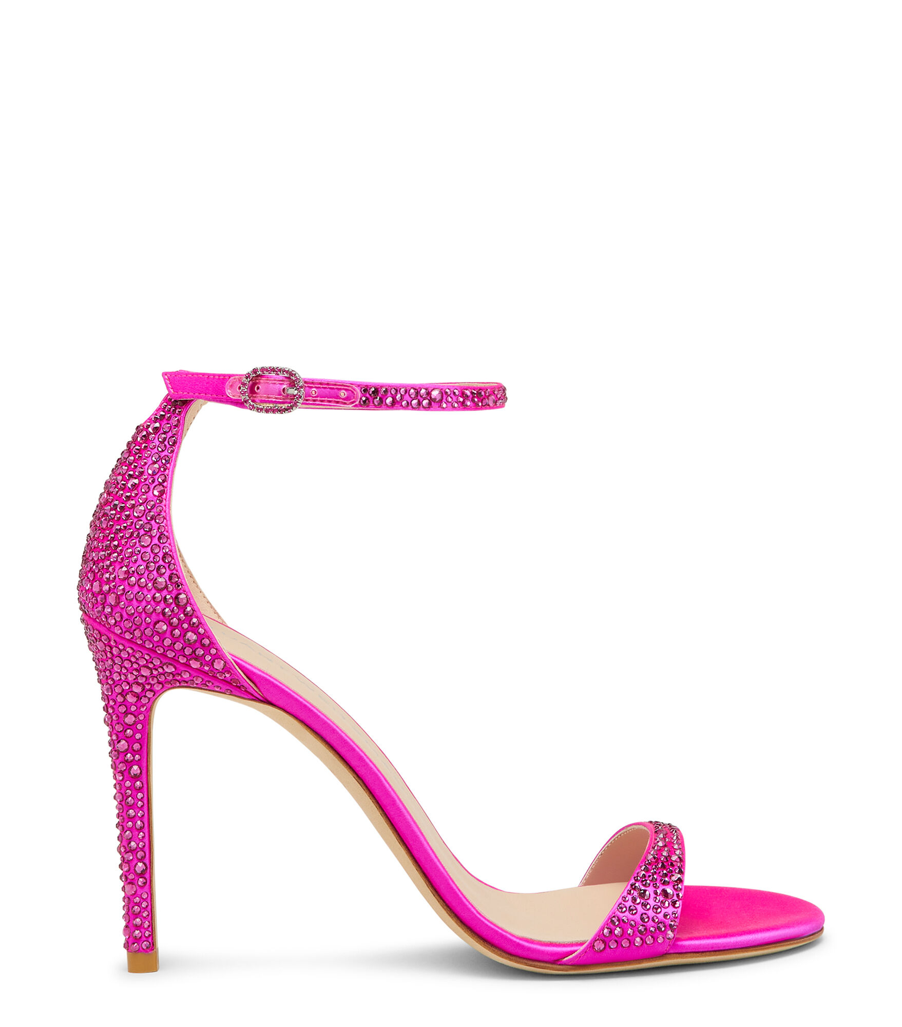NUDIST SHINE 100 SANDAL, SANDALES, , CRISTAL PAVÉ/SATIN - Stuart Weitzman - Modalova