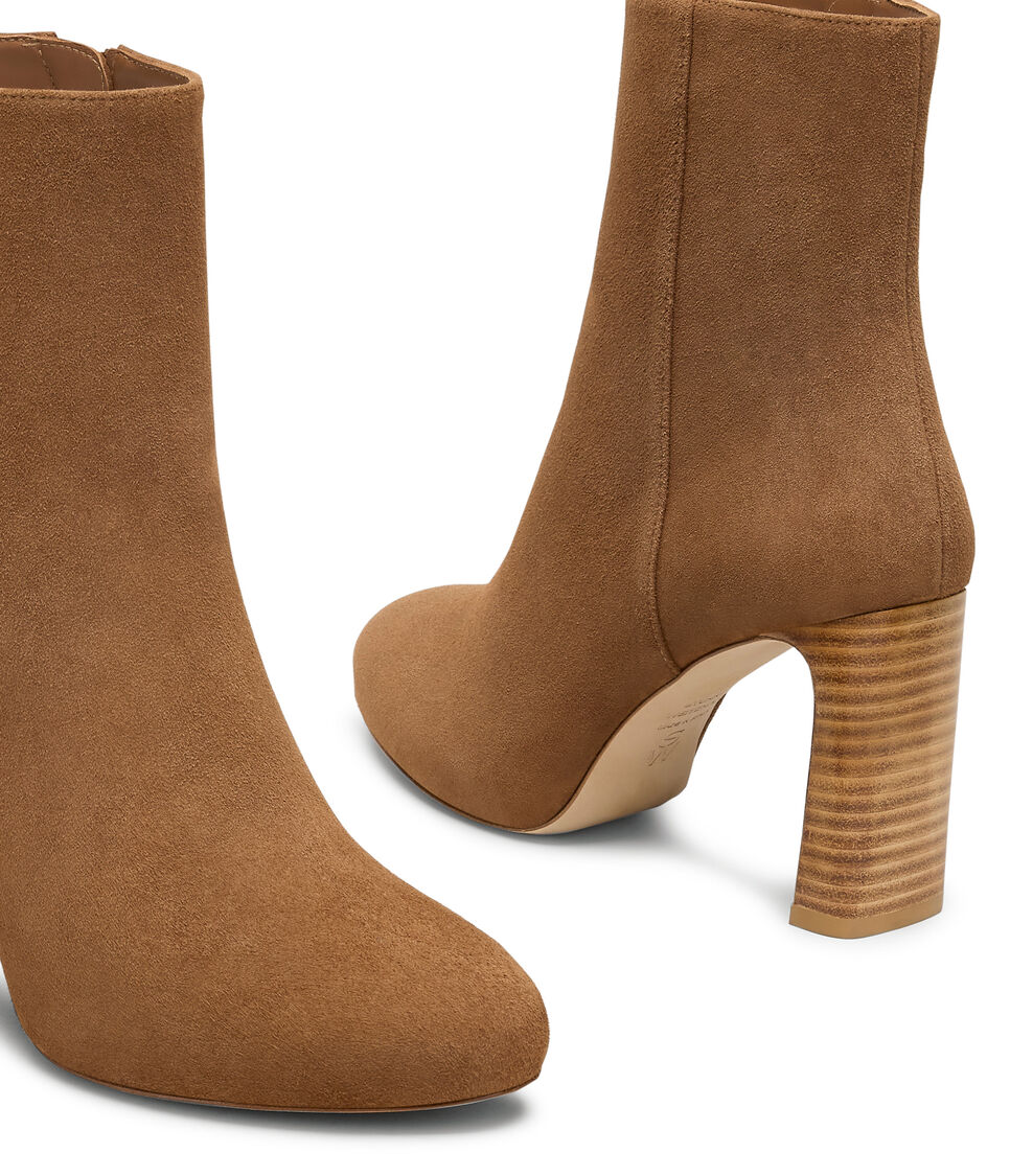 Stuart Weitzman BABETTE PLATFORM ZIP BOOTIE TOASTED ALMOND/NEW CAMEL SM996SDKYOQ