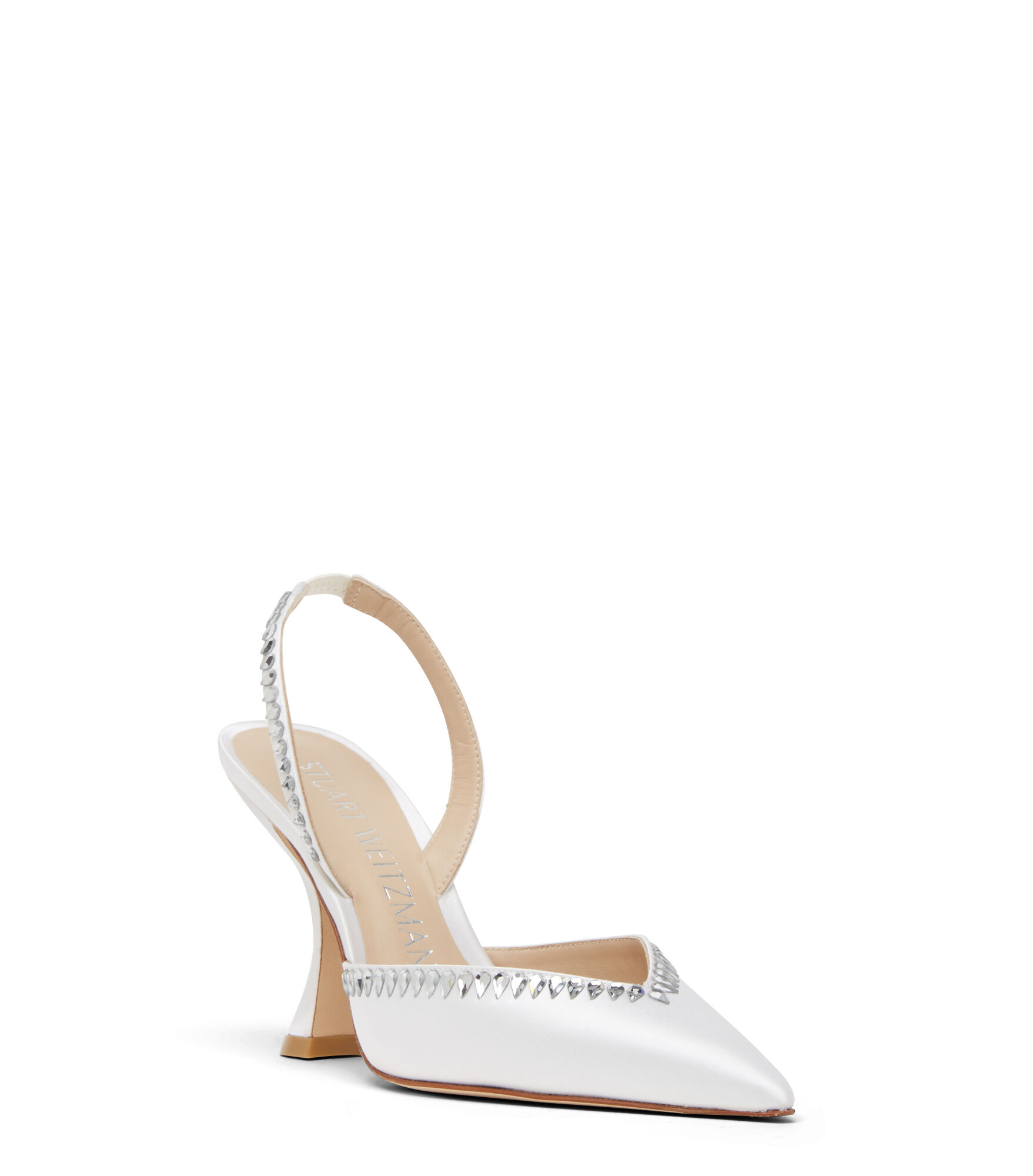 GEMCUT XCURVE 100 SLINGBACK PUMP in WHITE for Women | Stuart Weitzman®