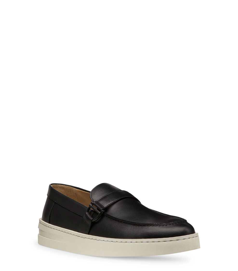 Stuart Weitzman HAMPTONS BUCKLE LOAFER BLACK SI179CALBLK