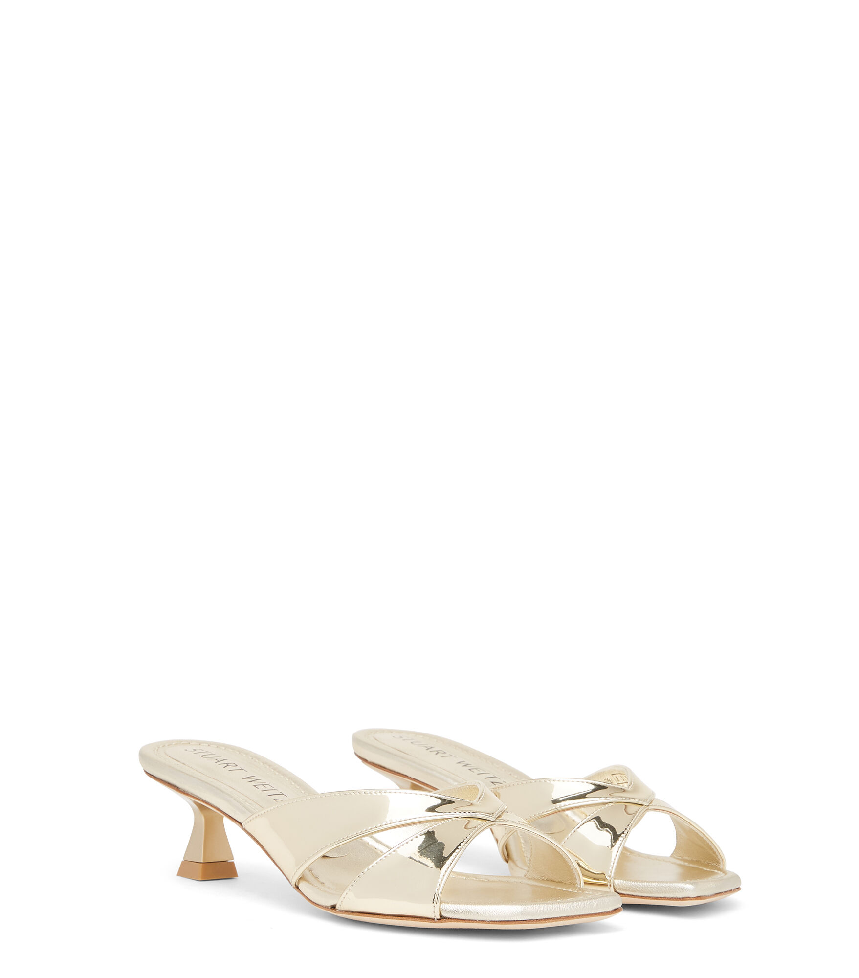 MIAMI XCURVE 50 SLIDE in PLATINO for Women | Stuart Weitzman® MIAMI XCURVE 50 SLIDE in PLATINO for Women | Stuart Weitzman®