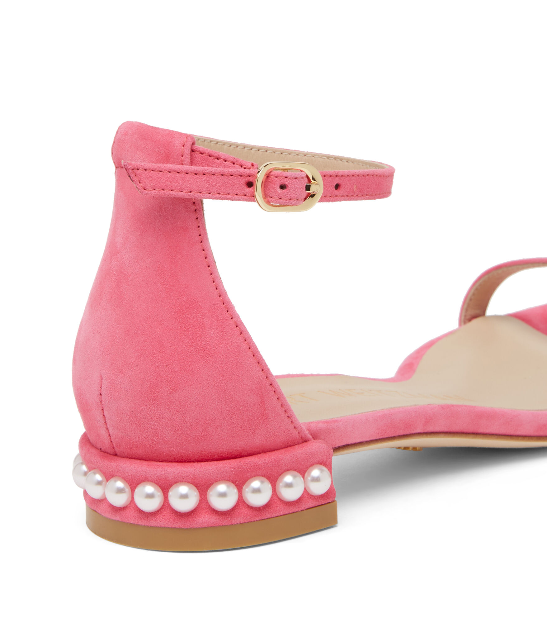 NUDISTCURVE PEARL FLAT SANDAL in HOT PINK for Women Stuart Weitzman