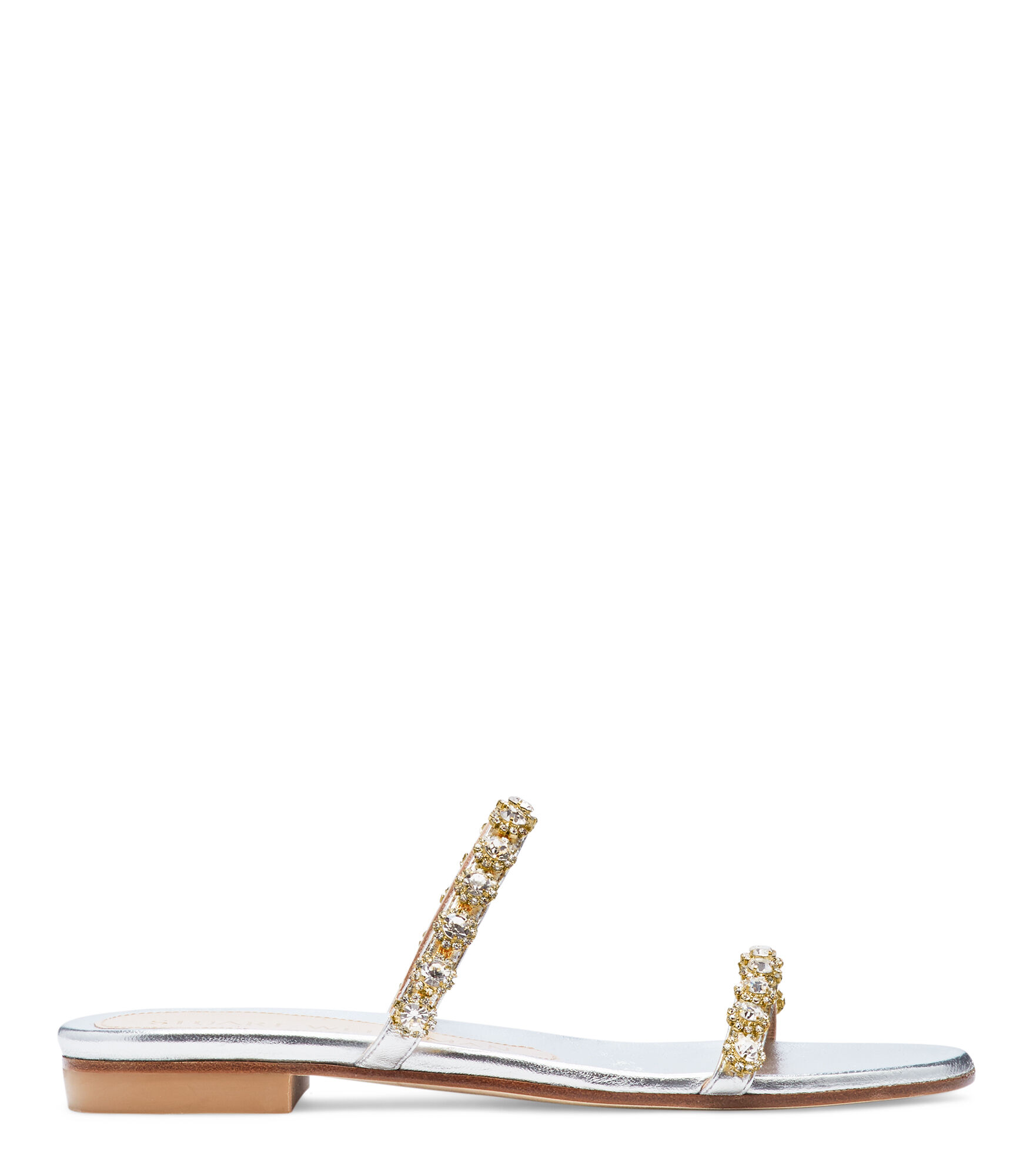 Stuart weitzman silver loafers on sale