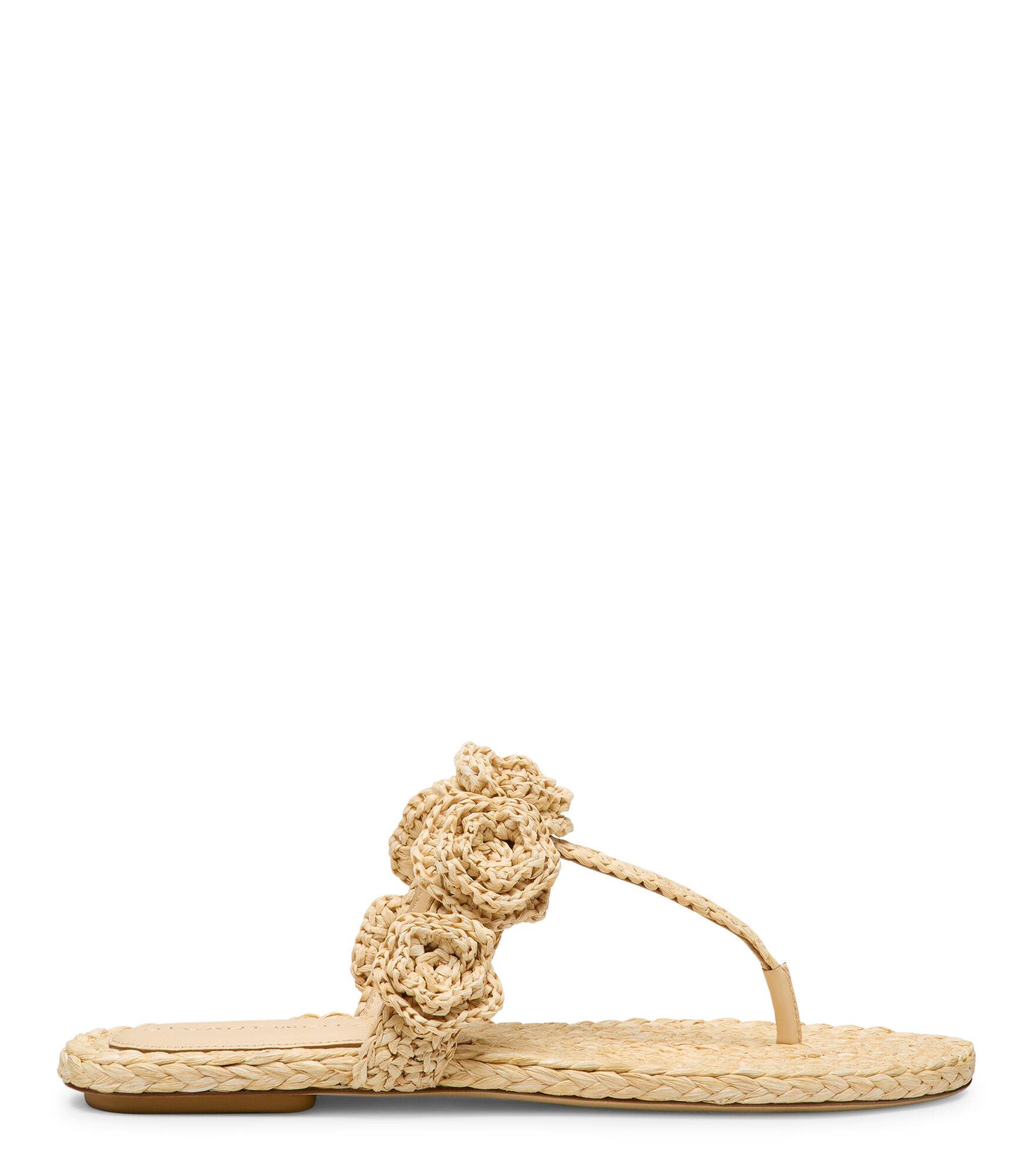MAGNOLIA T-STRAP SLIDE, SANDALES, , WOVEN RAFFIA - Stuart Weitzman - Modalova