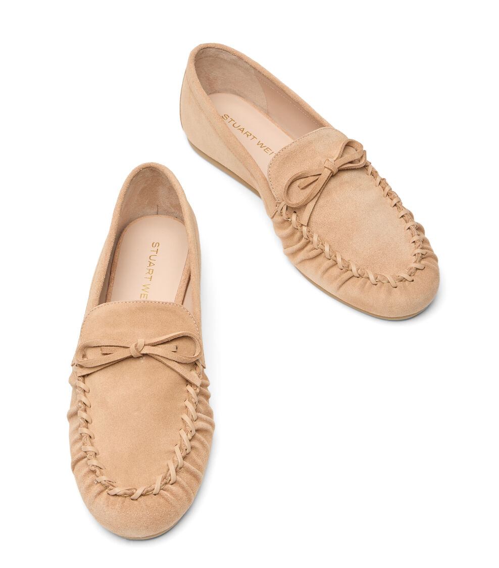 Stuart Weitzman BRITT BOW LOAFER NEW CAMEL SM414SPDWO4