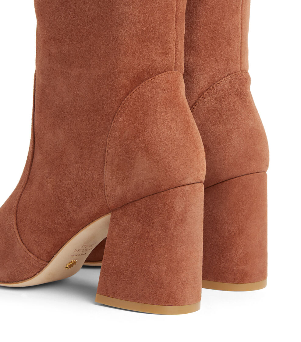 Stuart Weitzman FLAREBLOCK 85 SLOUCH BOOT CAPPUCCINO SF416SUECAP