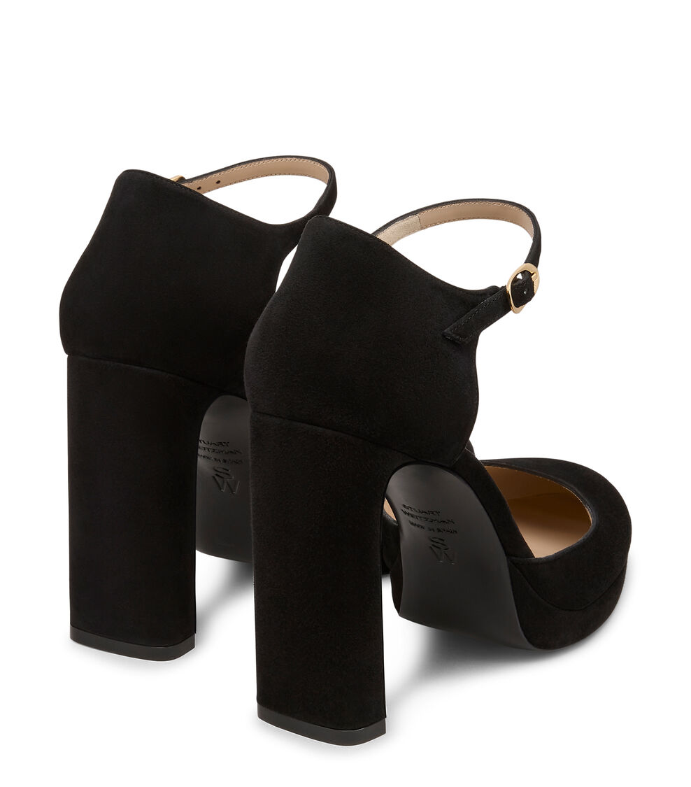Stuart Weitzman BABETTE PLATFORM PUMP BLACK SM973SUEBLK