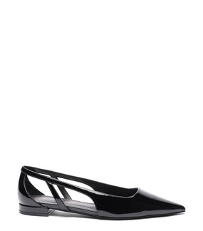 Stuart Weitzman STUART POWER CUTOUT FLAT BLACK SM479PATBLK