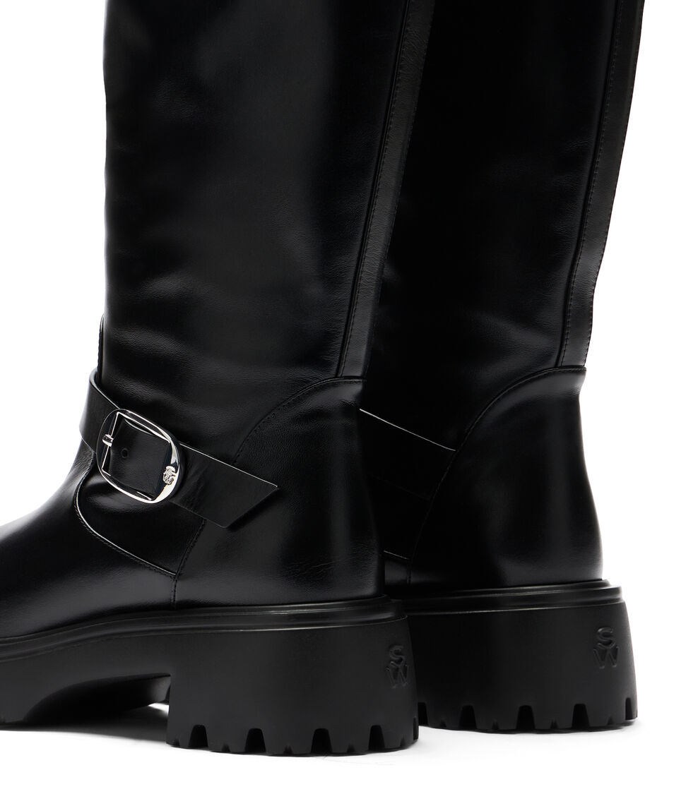 Stuart Weitzman EMERSON MOTO BOOT SCHWARZ SJ346SMOBLK