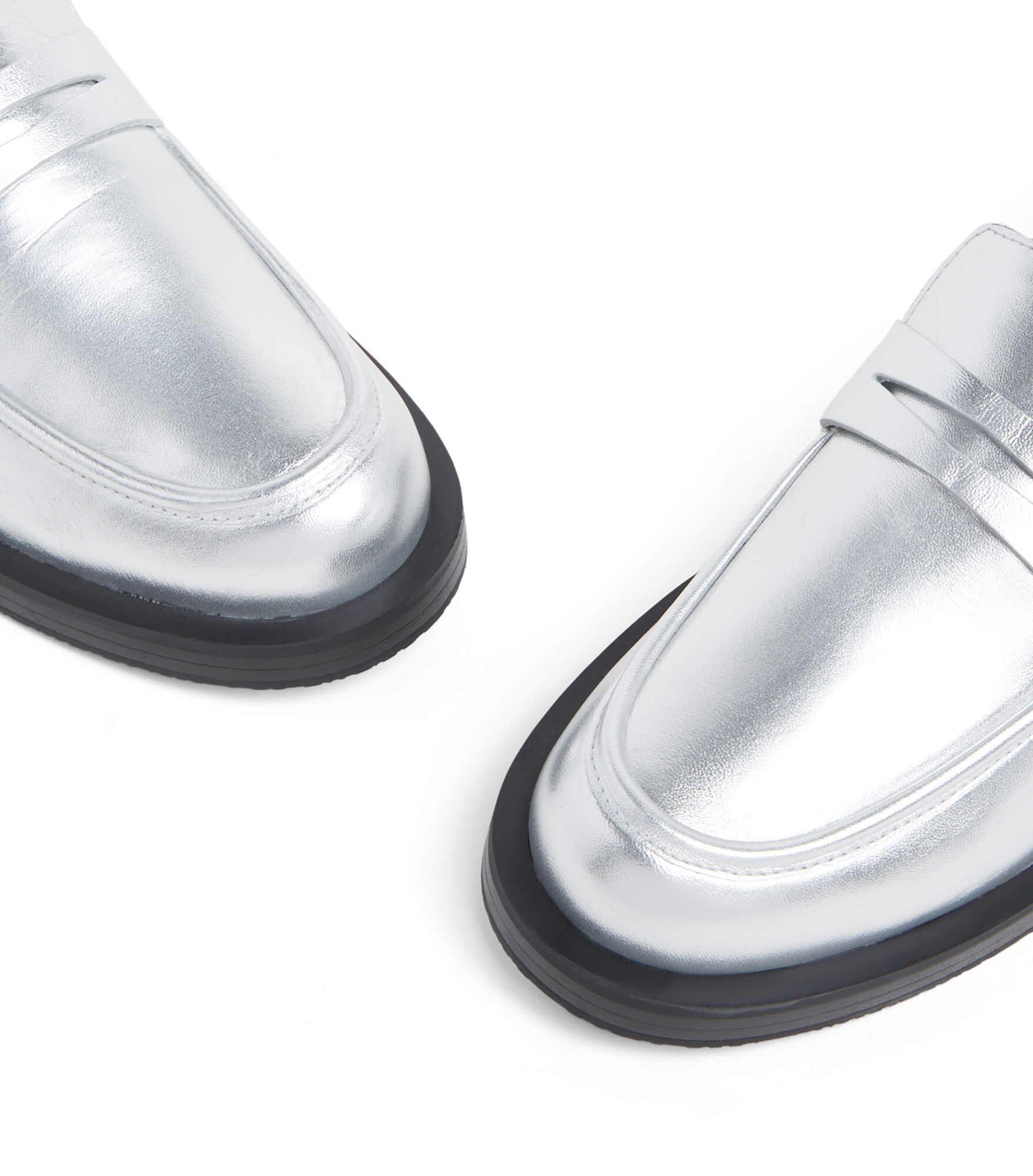 Stuart weitzman best sale silver loafers