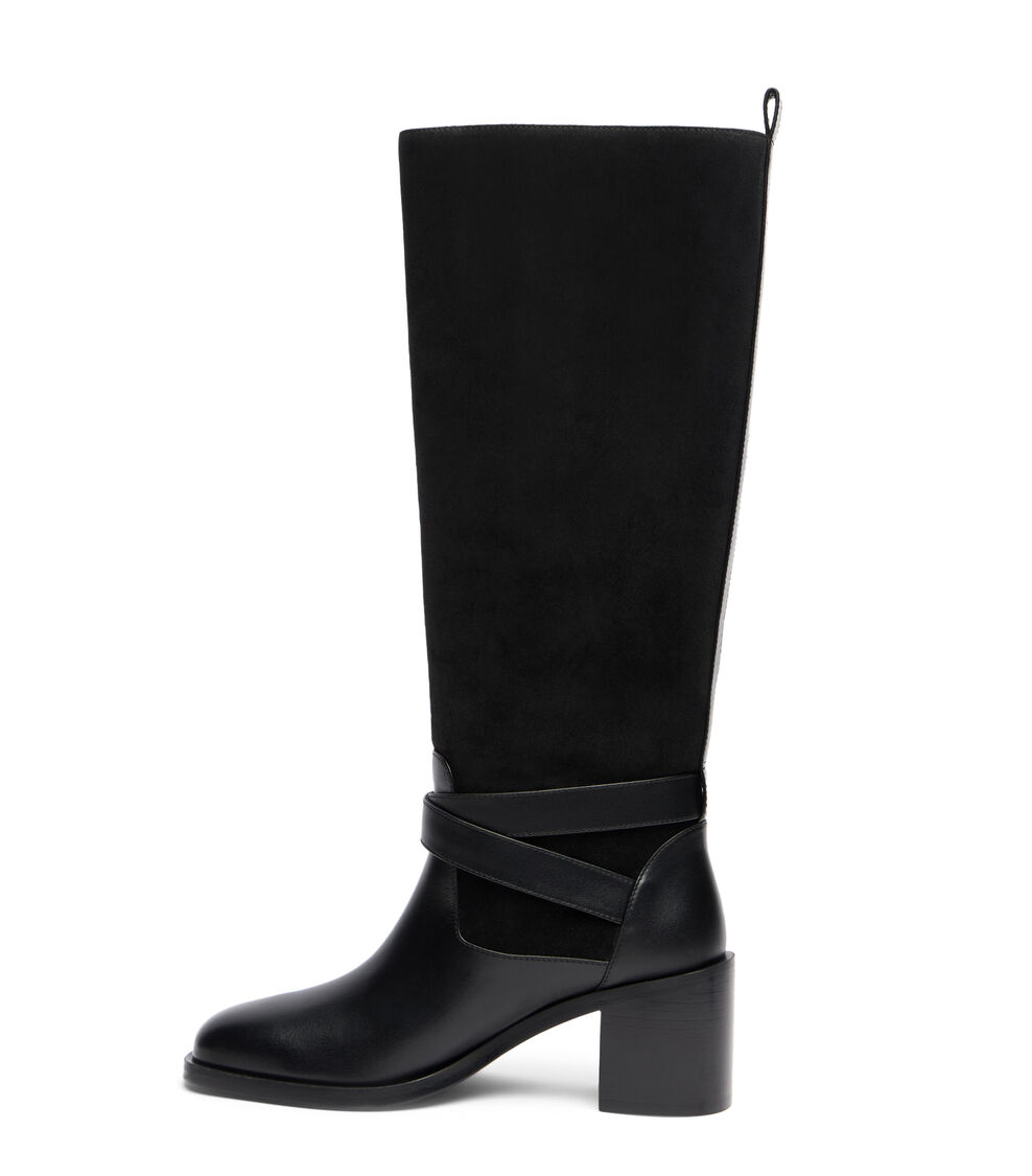 Stuart Weitzman BENNI RIDING BOOT 55 BLACK SM400JQJBLK