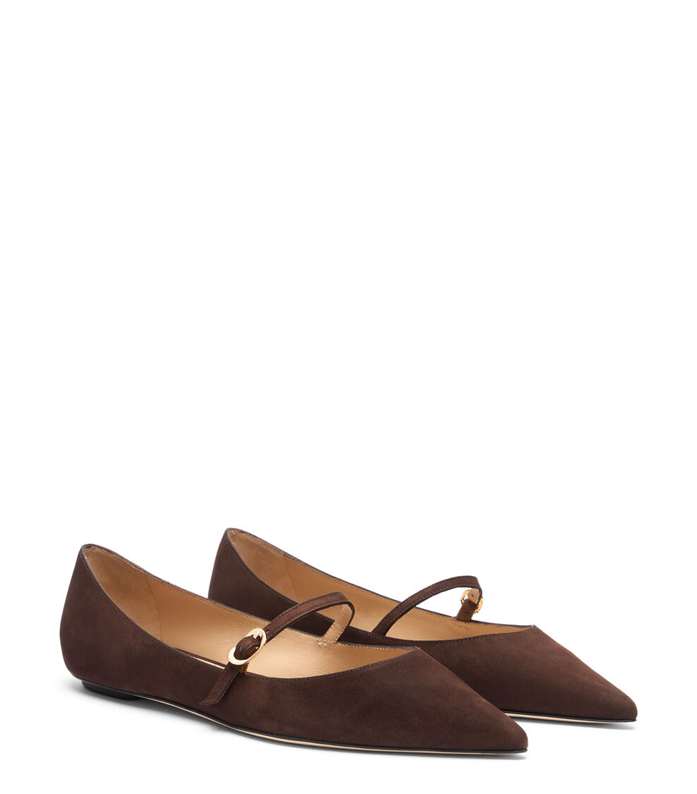 Stuart Weitzman EMILIA MARY JANE FLAT Stuart Weitzman EMILIA MARY JANE FLAT WALNUT SG877SUEWAL