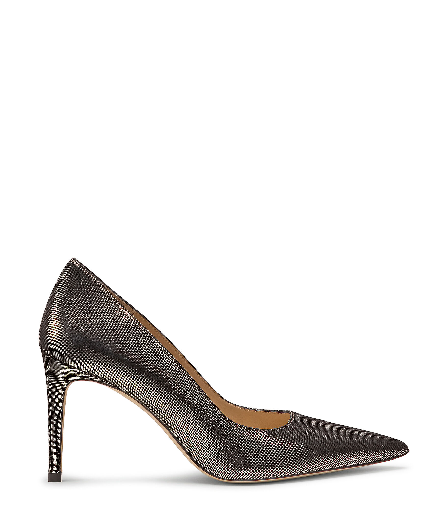 Stuart Weitzman, STUART POWER 85, PUMPS, PLATINO, LEATHER NOIR