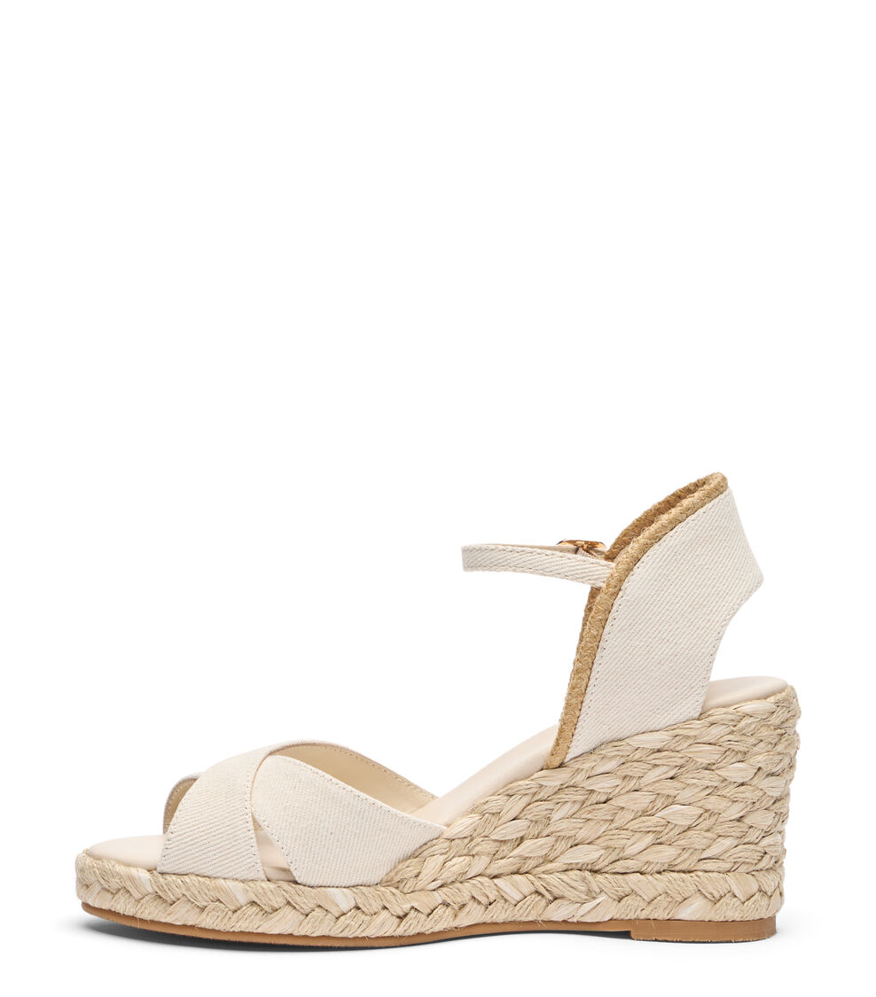 Stuart Weitzman MIRELA II ESPADRILLE WEDGE LINEN/ NATURAL SK886VIJXWF