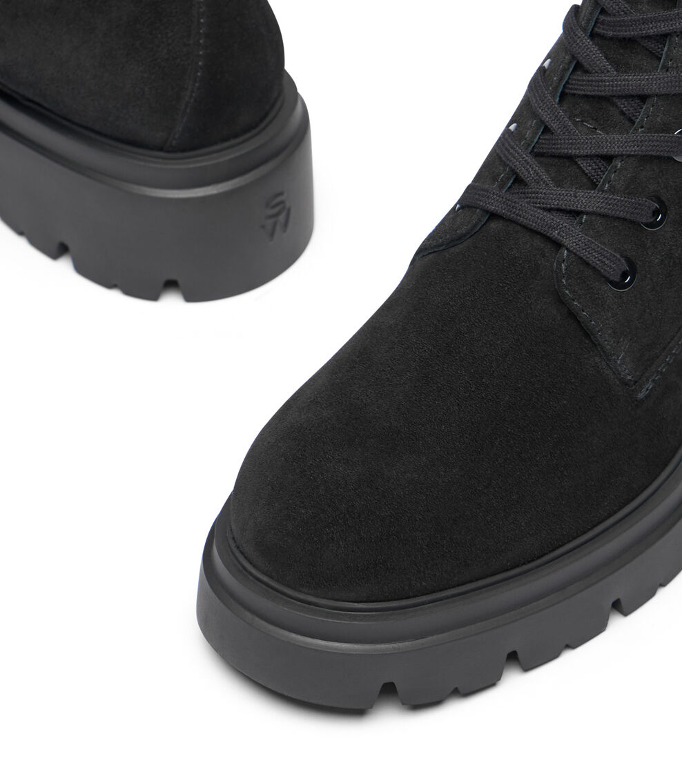 Stuart Weitzman HUDSON LACE-UP BOOTIE BLACK/NICE BLUE SM546SJMQ12