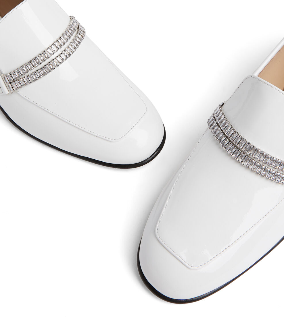 Stuart Weitzman SUPERGLAM LOAFER WHITE SE104PATWHT