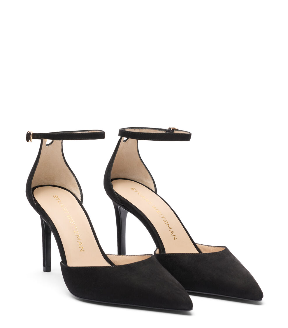 Stuart Weitzman STUART POWER STRAP 85 BLACK SM489SUEBLK