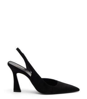 Stuart Weitzman VINNIE 85 DORSAY SLINGBACK BLACK SM363SUEBLK