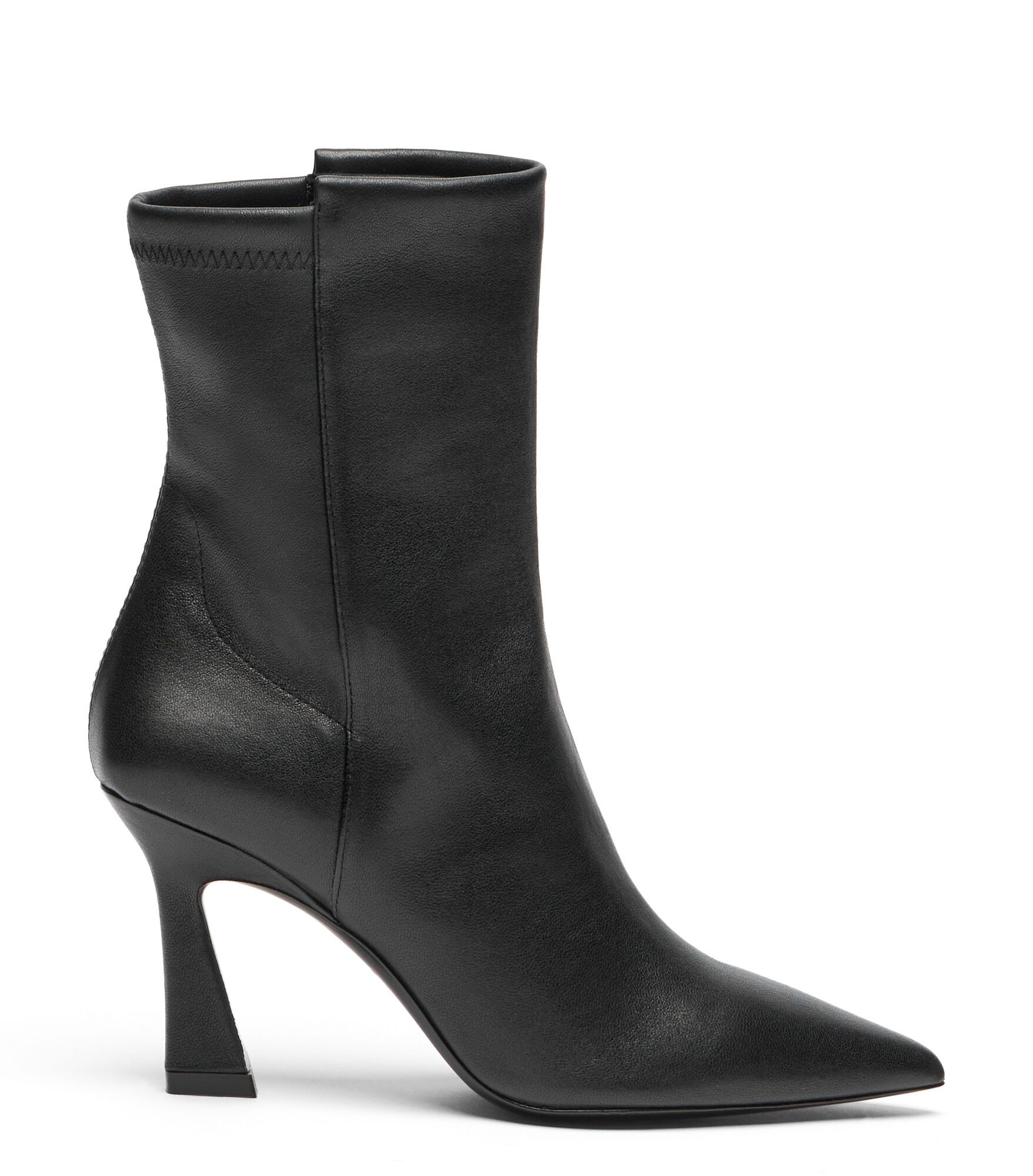 Stuart Weitzman, 5050 VINNIE BOOTIE 85, BOOTS AND BOOTIES, BLACK, DRESS NAPPA/STRETCH NAPPA