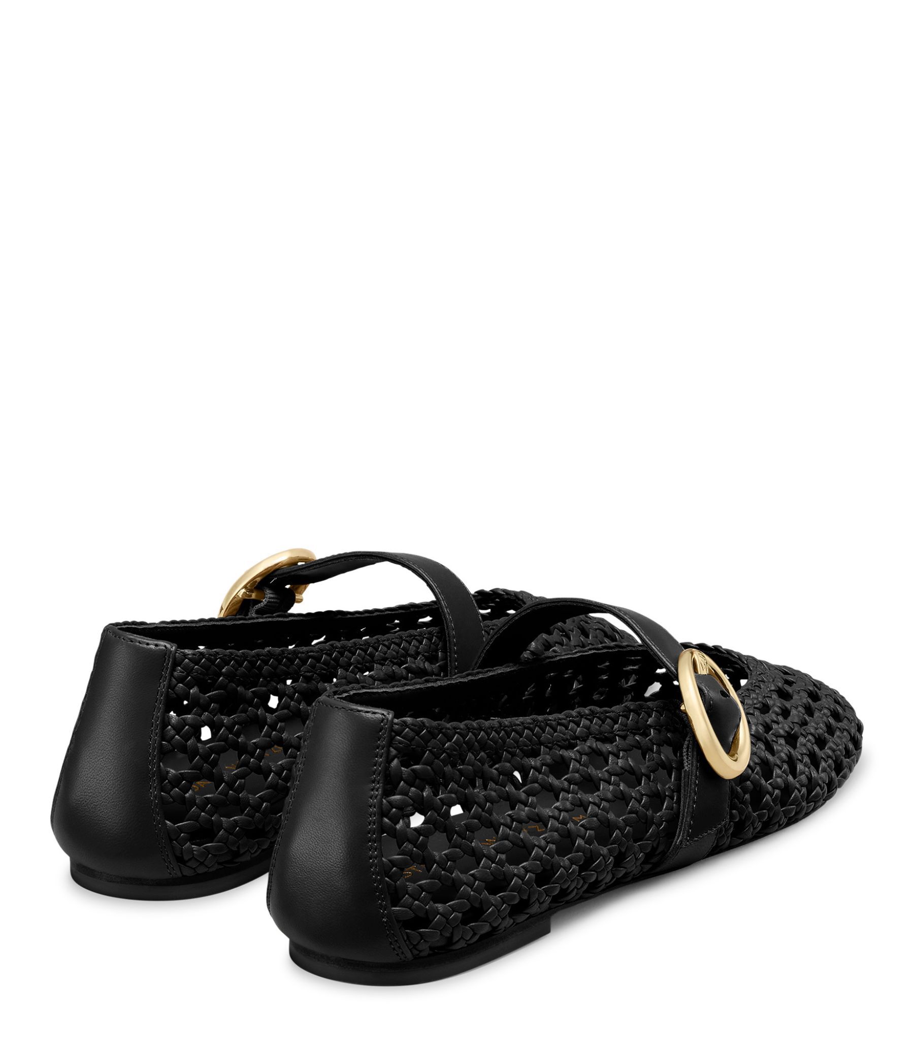 フラットシューズ Stuart Weitzman Thea Ballerina - Black Stuart Weitzman Thea Woven Leather Mary Jane Ballerina Flats