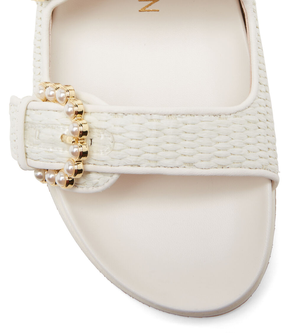 Stuart Weitzman PIPER SLIDE SANDAL OAT SA803BECCRM