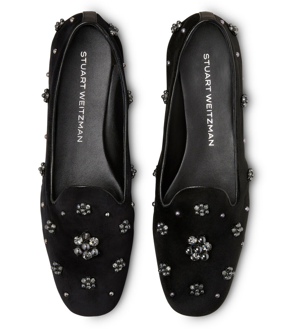 Stuart Weitzman POPPY LOAFER BLACK/GRAPHITE/BLACK SK112SLVXQT