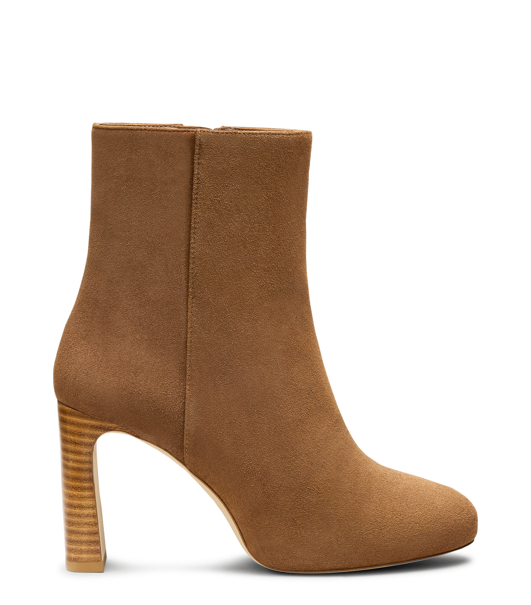 Stuart Weitzman, BABETTE PLATFORM ZIP BOOTIE, BOOTS AND BOOTIES, TOASTED ALMOND/NEW CAMEL, SUEDE/STACKED
