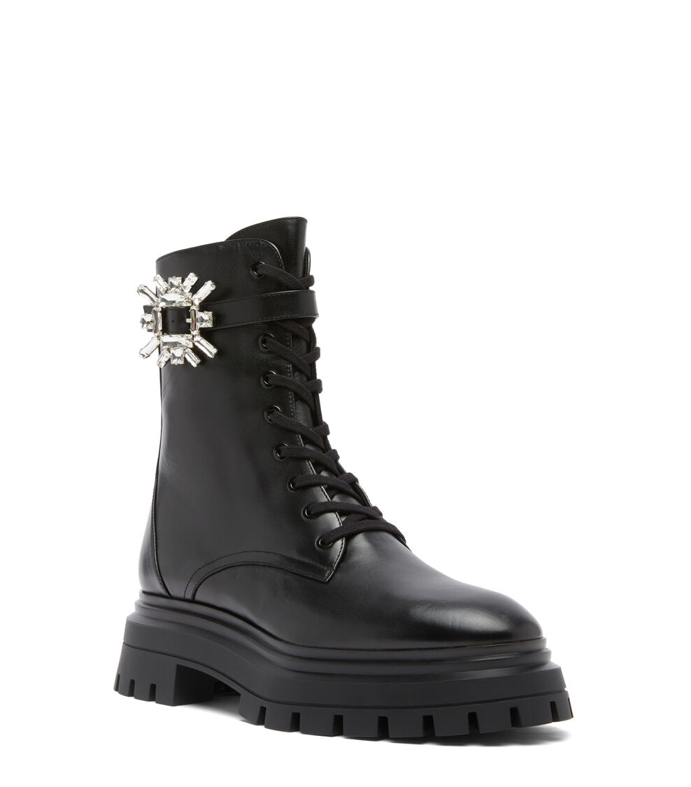 Stuart Weitzman CRYSTAL NOVA BEDFORD BOOTIE BLACK SC577STYBCL