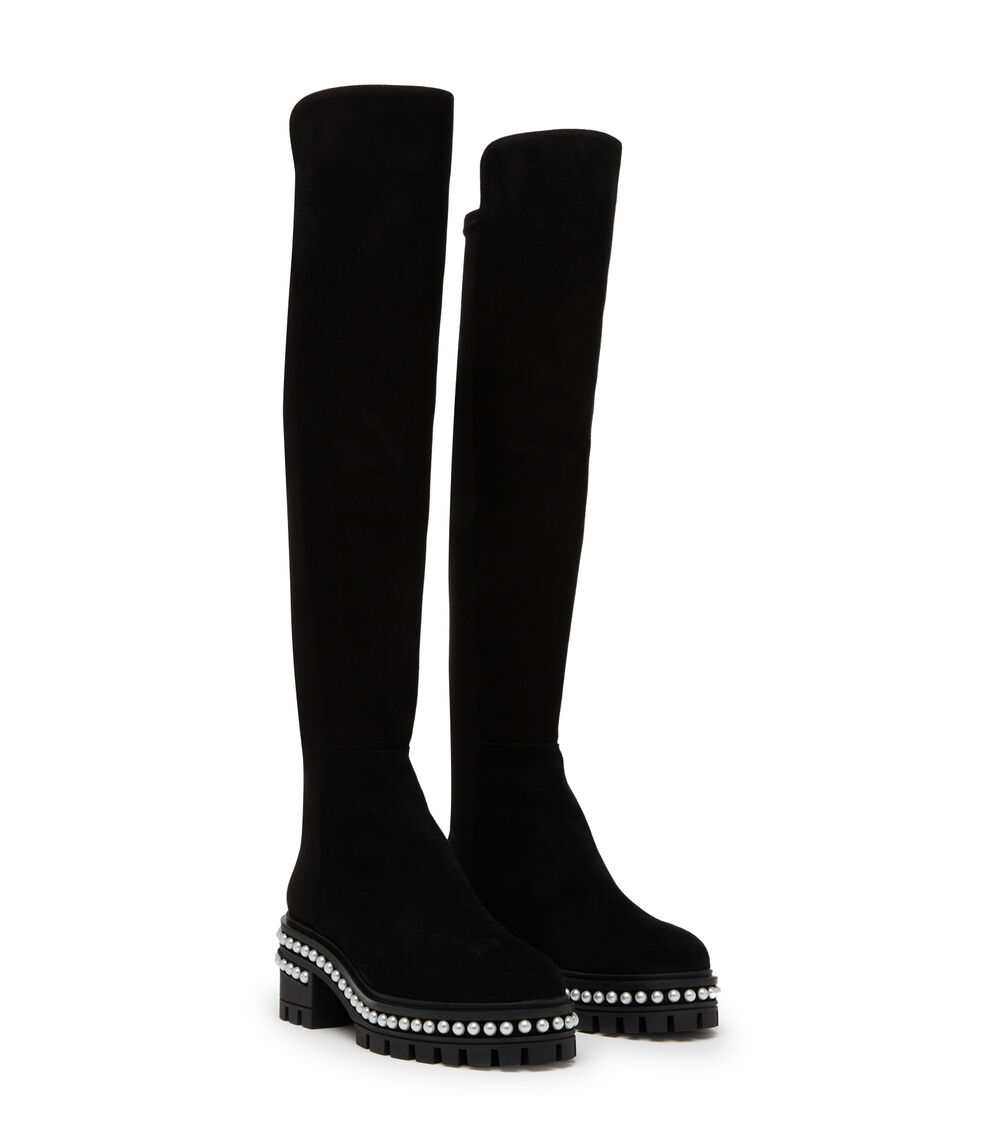 Stuart Weitzman 5050 SOHO PEARL BOOT BLACK SD310SRGBLK
