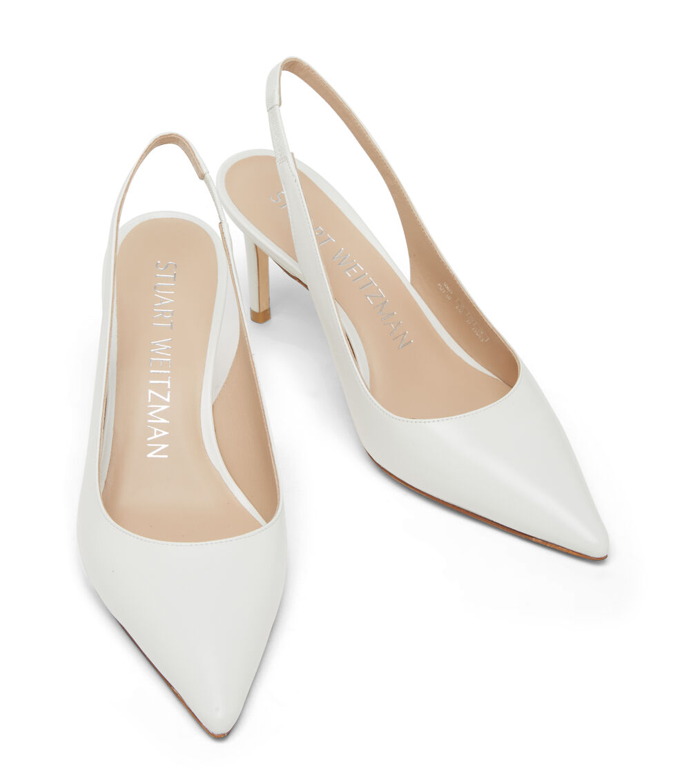 Stuart Weitzman STUART 75 SLINGBACK PUMP WHITE SD623SMOWHT